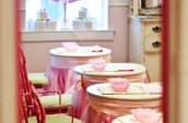 small tables for one set up for a spa party