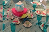 tea party set laid out on table